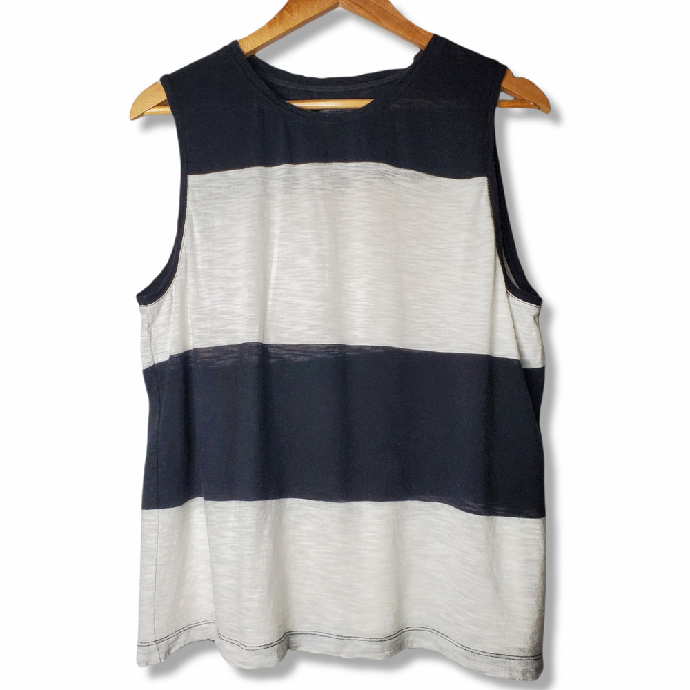 Calvin Klein Jeans Striped Tank Top Black White M